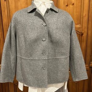 Talbots Gray Double Face Wool Open Coat Size 18WP Worn Once!